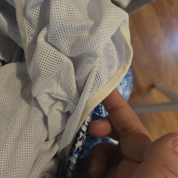 Bertigo swim trunks mens size large blue white print drawstring beach beachy - Picture 7 of 9